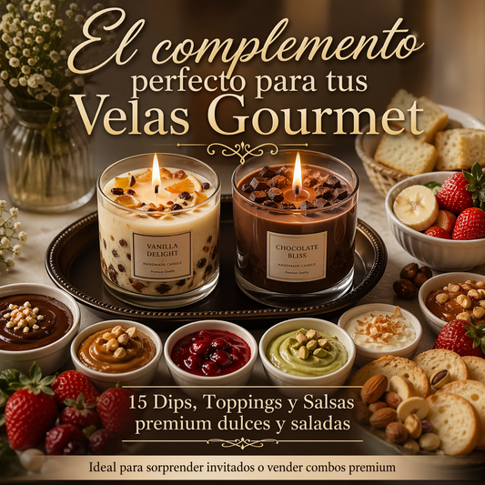 15 Dips, toppings y salsas premium dulces y saladas